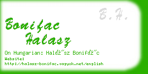 bonifac halasz business card